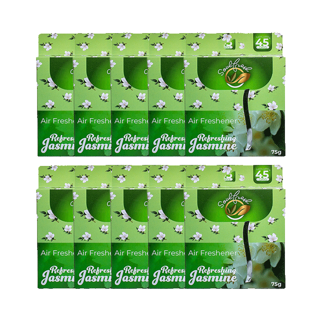 SOULFRESH Air Freshener Block (Jasmine) 75gm Pack of 10 Soulfresh