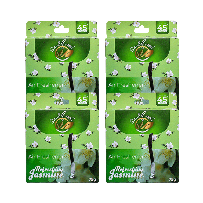 SOULFRESH Air Freshener Block (Jasmine) 75gm Pack of 4 Soulfresh