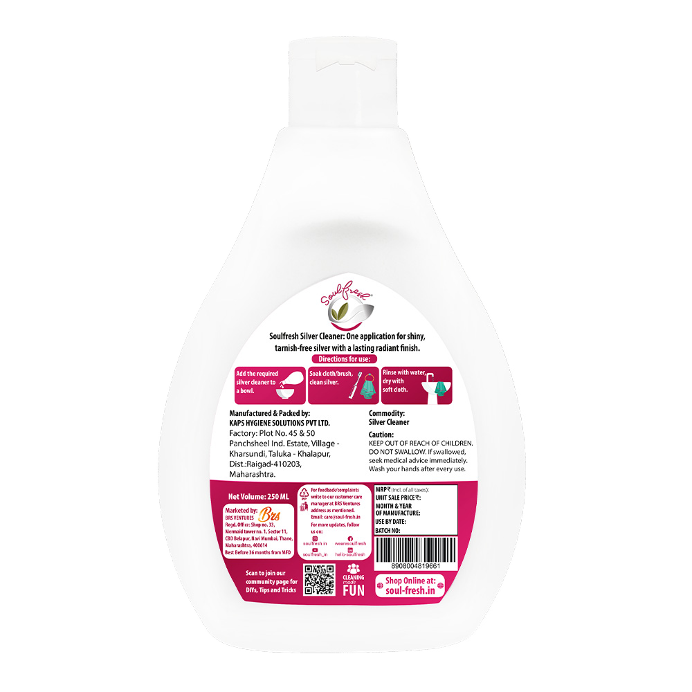 SOULFRESH Instant Shine Silver Cleaner Liquid 250ml
