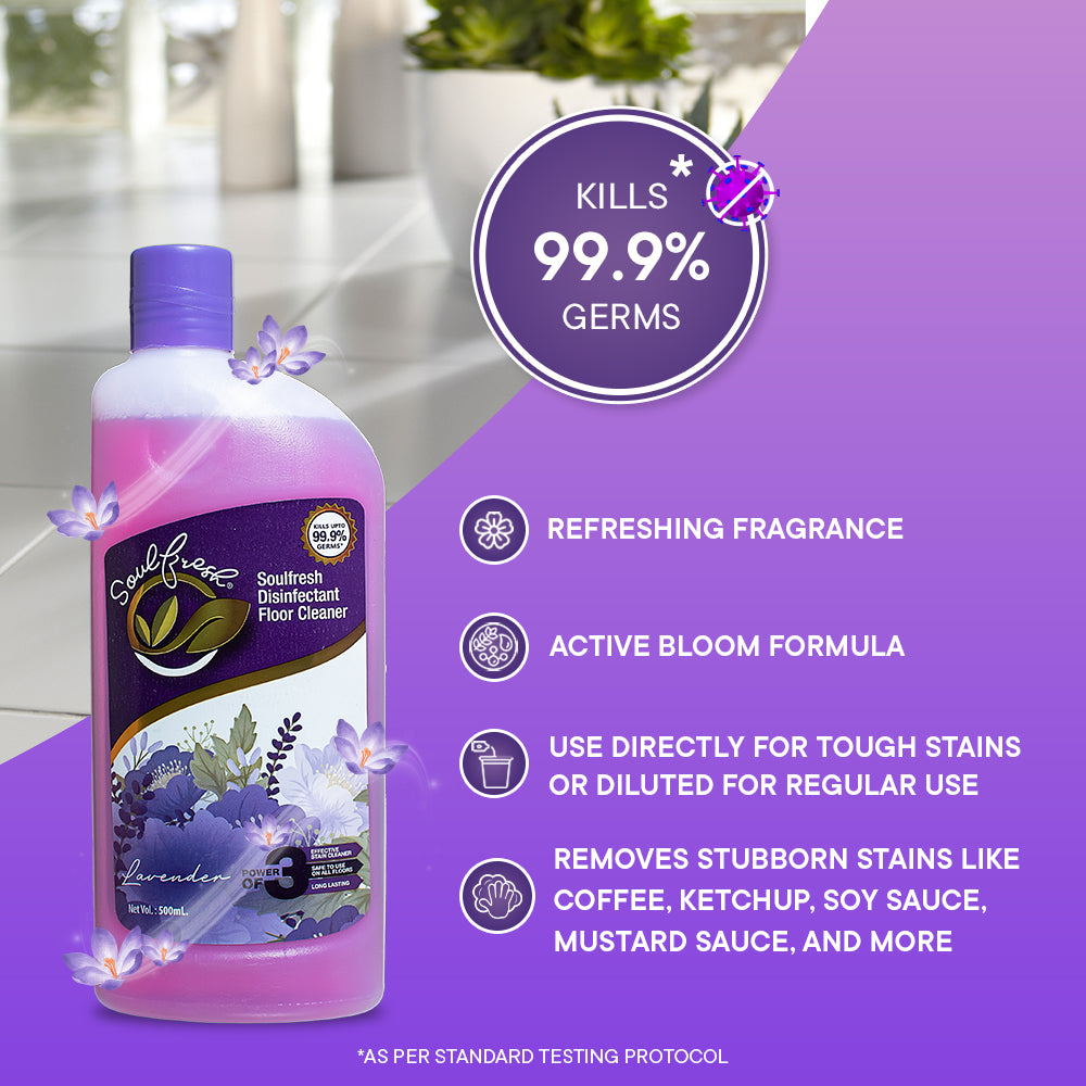 SOULFRESH Disinfectant Surface and Floor Cleaner Liquid (Lavender) 500ml