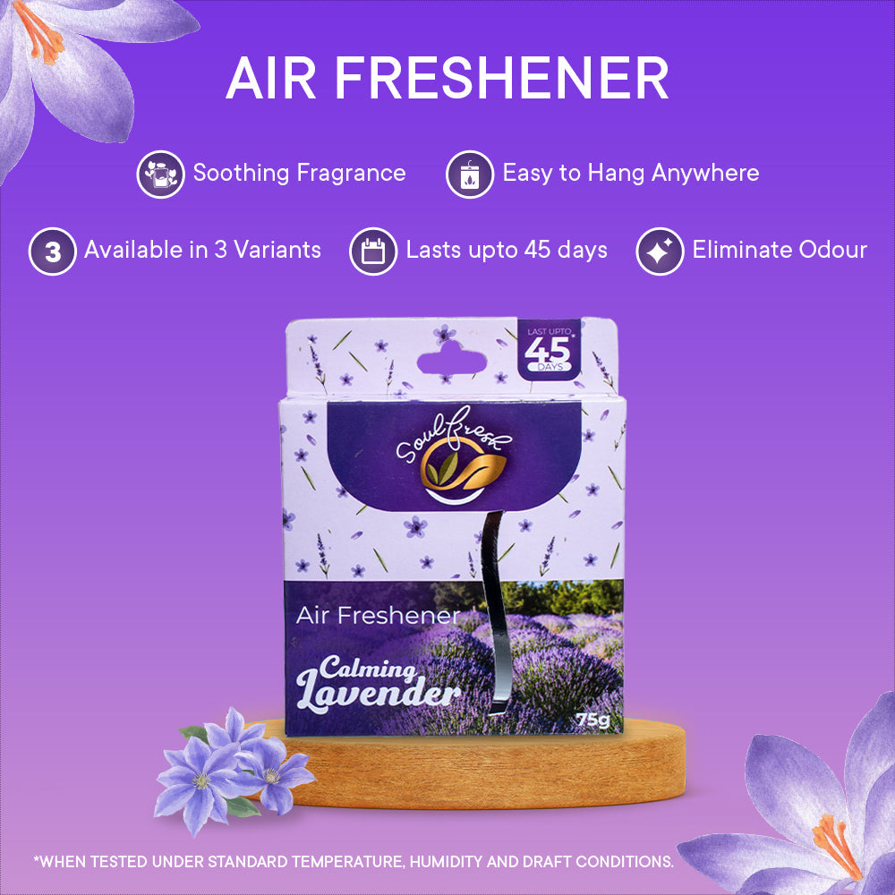 SOULFRESH Air Freshener Block (Lavender) 75gm Pack of 10 Soulfresh