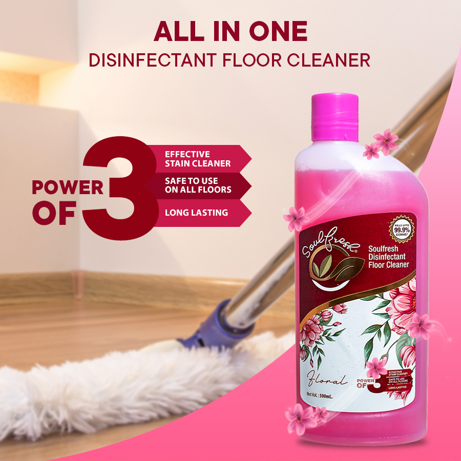 SOULFRESH Disinfectant Surface and Floor Cleaner Liquid (Floral) 500ml