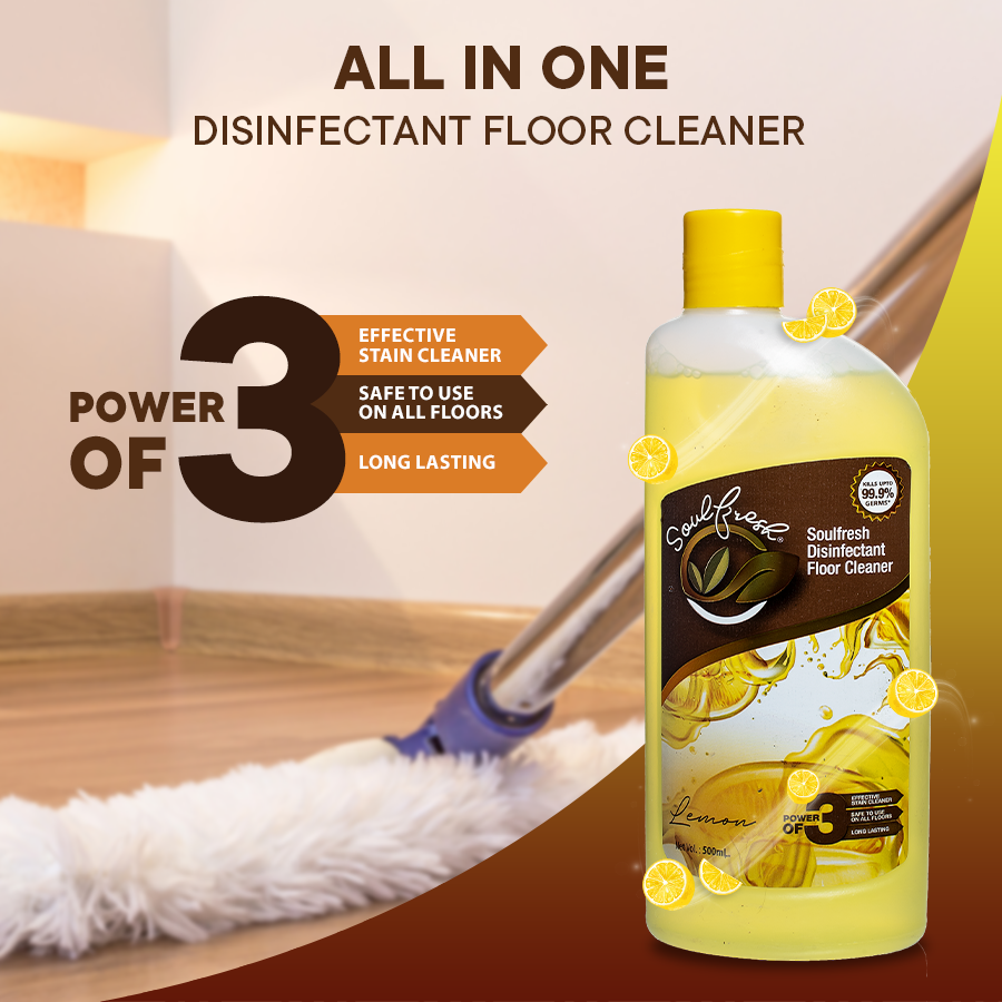 SOULFRESH Disinfectant Surface and Floor Cleaner Liquid (Citrus) 500ml