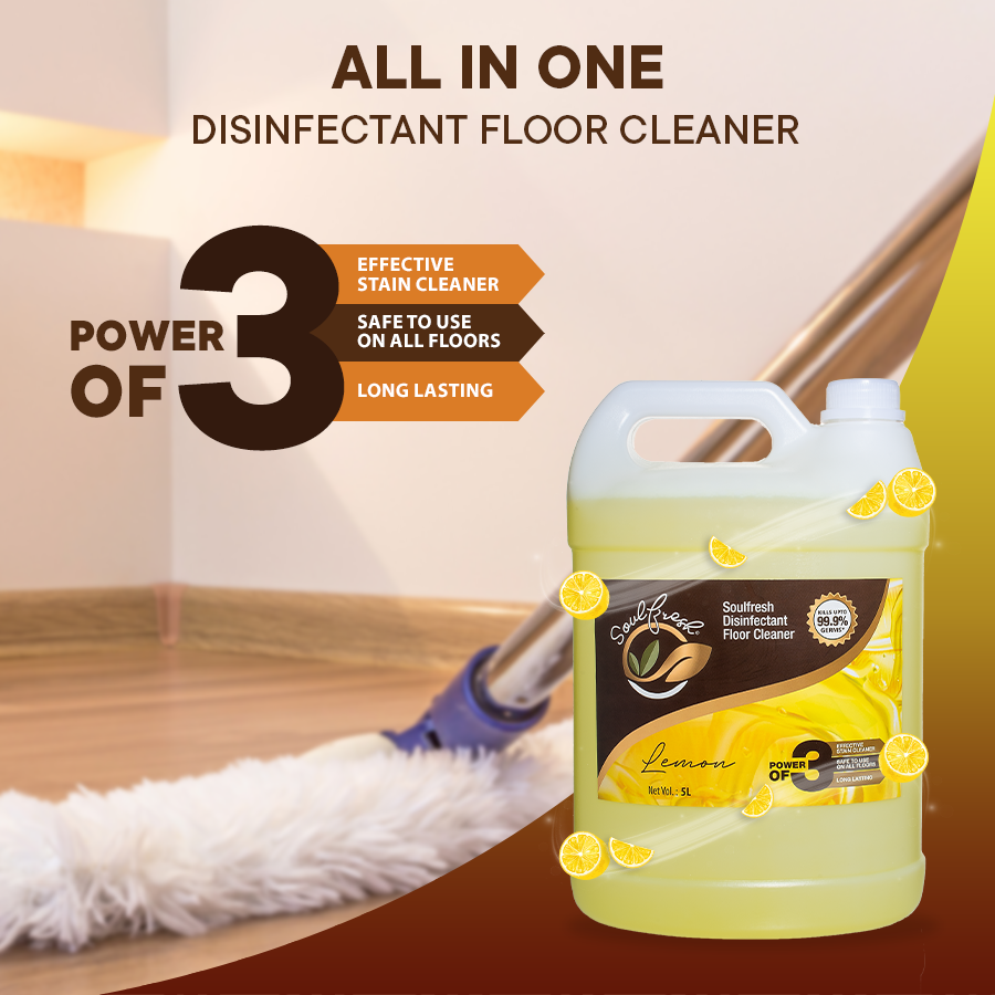 SOULFRESH Disinfectant Surface and Floor Cleaner Liquid (Citrus) 5Ltr