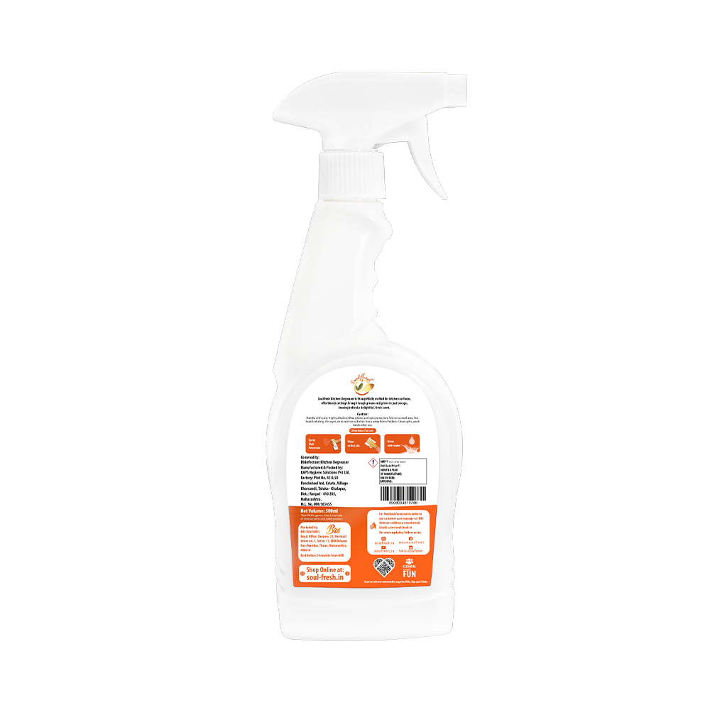 SOULFRESH Disinfectant Kitchen Degreaser Orange Zest 500ml