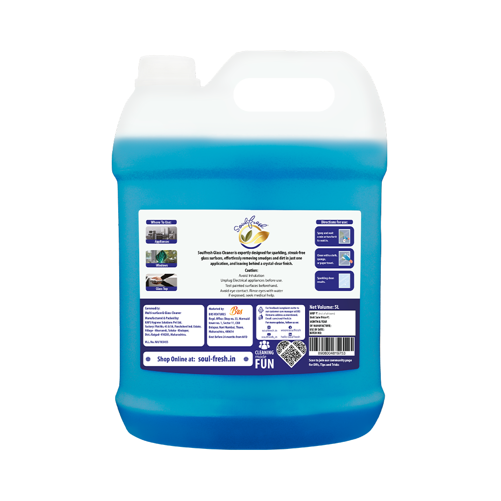 SOULFRESH Glass And Surface Cleaner Liquid Regular 5L