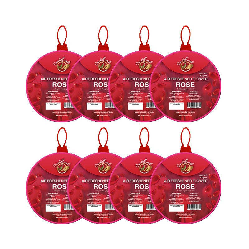 Rose Air freshener flower pack of 8