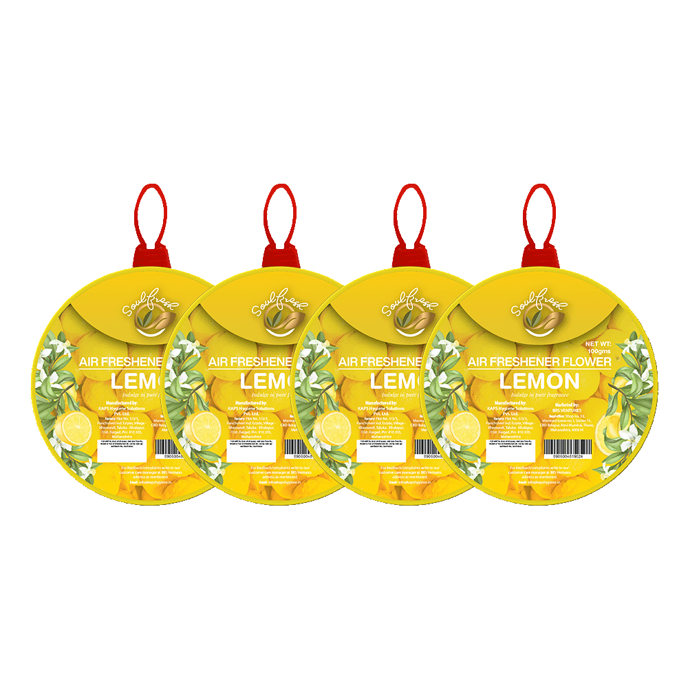 Citrus Air Freshener Flower pack of 4